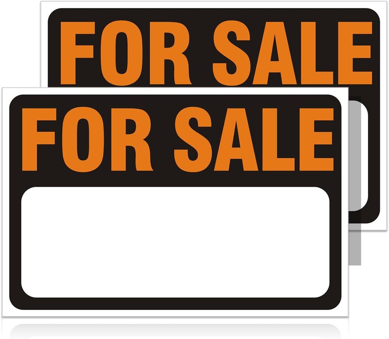 Ayifan 2 Pack For Sale Sign Stickers,12" x 8" Sale Sign for Car and Vehicles, Self-Adhesive Vinyl Decal for House,Home,Boats,Large Space for Handwriting Yellow - Image 1